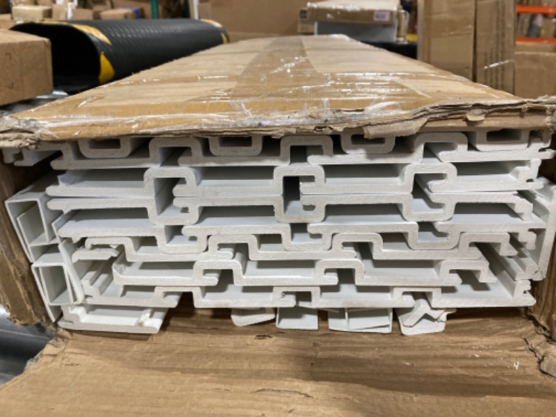 Photo 1 of Slatwall Panels 4x8 ft Garage Wall Storage System, PVC Slat Wall Paneling Garage Organizers and Storage Utility Rack Heavy Duty, Garage Slatwall for Tool Organization Peg Board (White) 8ftx4ft White