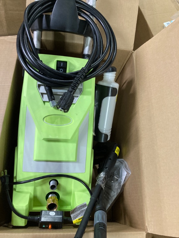 Photo 2 of ***no tips**Suyncll Electric Pressure Washer 2.9GPM Power Washer, 2000W High Pressure Cleaner with Hose Reel, 4 Nozzles Detergent Tank for Car, Home, Driveway, Patio (Green) with hose reel green