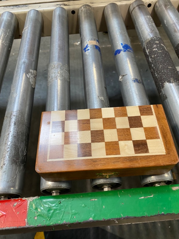 Photo 3 of Ajuny Magnetic Travel Chess Set - Handcrafted Acacia Wood, Foldable Board with Elegant Storage Ages 7x7