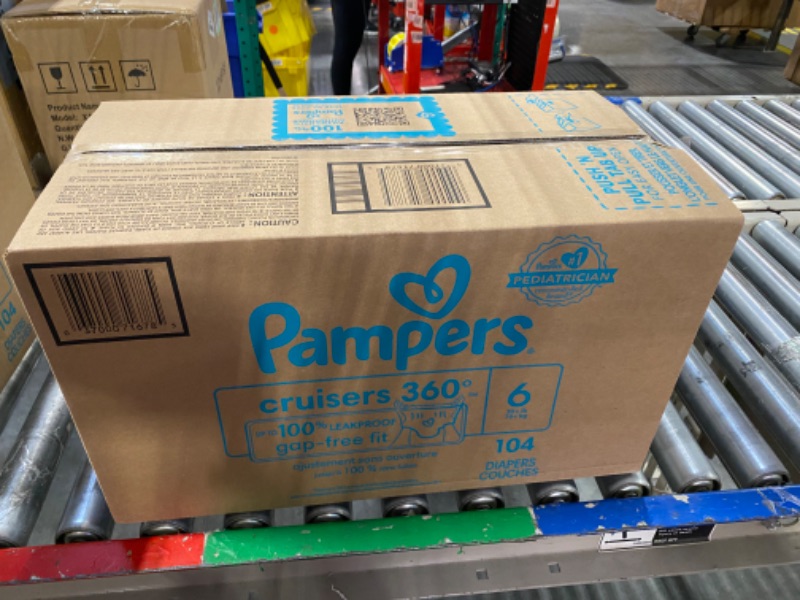 Photo 1 of Diapers Size 6, 104 Count - Pampers Pull On Cruisers 360° Fit Disposable Baby Diapers with Stretchy Waistband, (Packaging & Prints May Vary) Size 6 (104 Count)