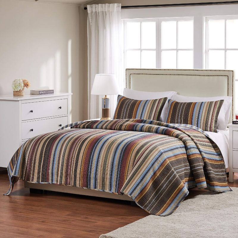 Photo 1 of Greenland Home Durango 100% Cotton Reversible Quilt Set, 2-Piece Twin/XL, Earth