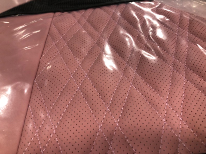 Photo 2 of ***MISSING PARTS***
TINRAIYANG Pink Car Seat Covers Full Set, Breathable Leather Automotive Front and Rear Seat Covers & Headrest, Universal Automotive Vehicle Seat Cover for Most Sedan SUV Pick-up Trucks Front Pair and Rear Pink