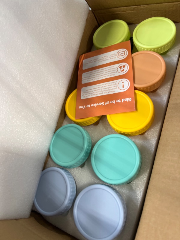 Photo 3 of 20 Pack Glass Baby Food Storage Containers - DRKIO 4 Oz Baby Food Jars with Lids Baby Food Maker Microwave Dishwasher Freezer Safe 100% Leak-Proof BPA Free