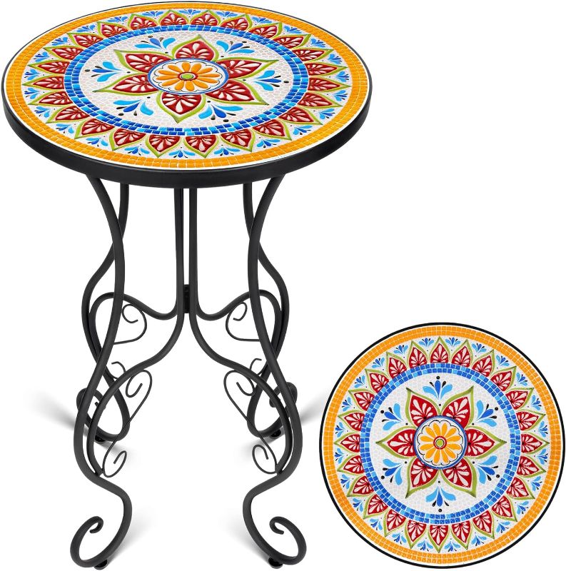 Photo 1 of Frstem Mosaic Side Table Daisy