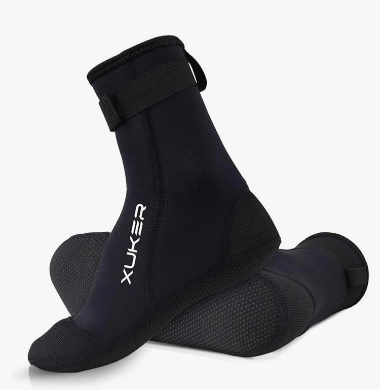 Photo 1 of  Size XL**XUKER Neoprene Water Socks 3mm, Sand Proof Beach Volleyball Socks Water Shoes Diving Boots for Outdoor Water Sports