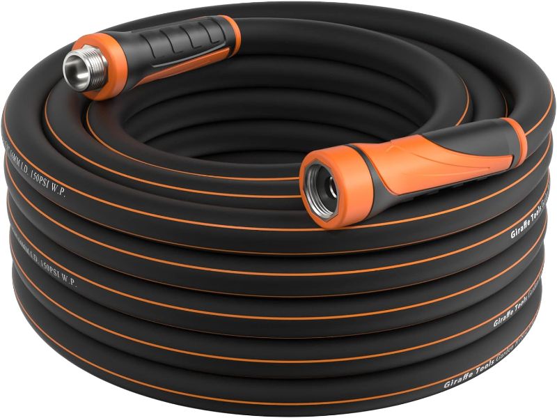 Photo 1 of Giraffe Tools Garden Hose 50ft x 5/8", Water Hose Heavy Duty, Flexible, Lightweight Hybrid Hose with Swivel Handle, Male to Female Fittings, Burst 600 PSI
