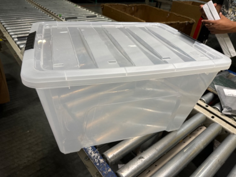 Photo 2 of 70 L Clear Large Storage Box, Plastic Latch Box with Wheels, 4-PackSi 