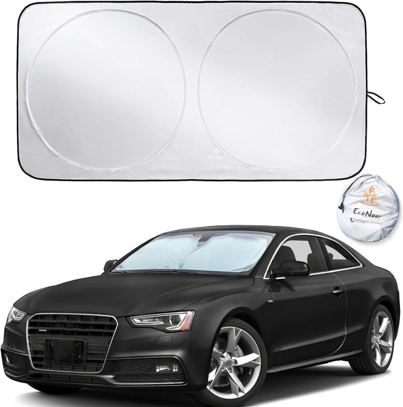 Photo 1 of ****USED** EcoNour Car Sun Shade Windshield | Reflective Car Window Sun Shades for Ultimate Dashboard Protection | Foldable Car Interior Accessories for Sun Heat | Small (59 x 29 inches)
