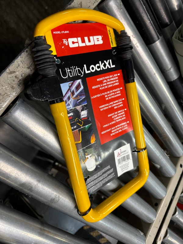 Photo 2 of ***MISSING KEYS***Winner International The Club UTL800 Utility Lock, 13.25"-20.25", Yellow