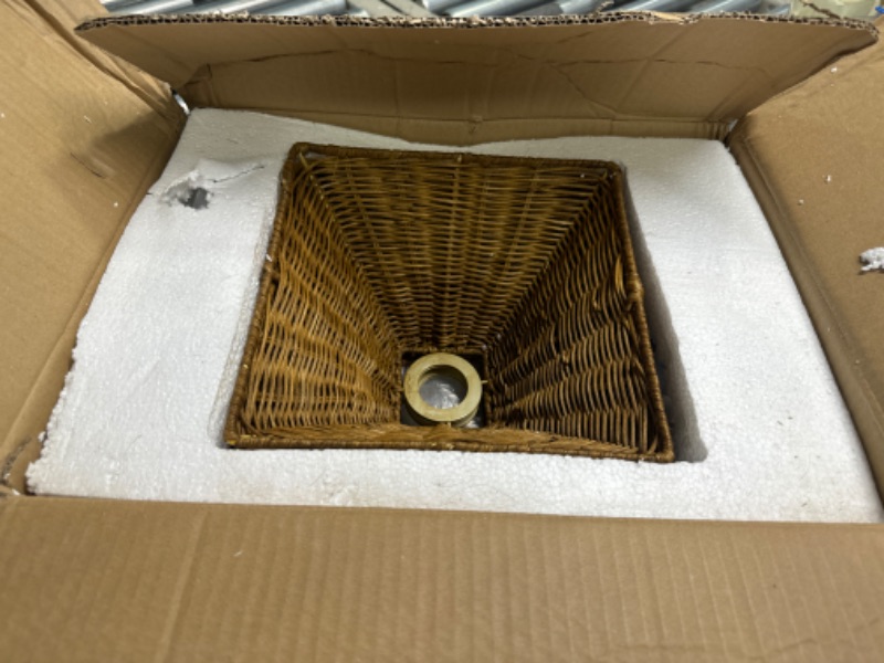 Photo 3 of *** MISSING PARTS***
WINGBO Wall Sconce Set of 2 Gold, Rattan Wrapped Wall Lamp Square Lampshade, Adjustable Swing Arm Light Fixture Vintage Bedside Wicker Handmade Shade Brass Reading Light Plug in or Hardwire
