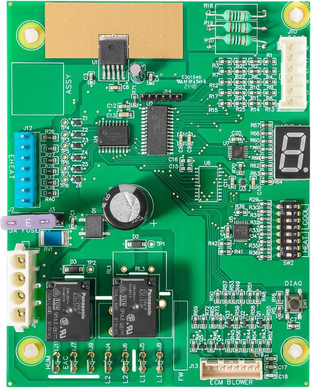 Photo 1 of 006801R Control Board 1006800/1 For Nordyne Intertherm Revolv Miller E7 & B6 Series Electric Furnace Air Handler Printed Circuit Board w/Electric Heat, Fixed-Speed High-Efficiency, Single Stage