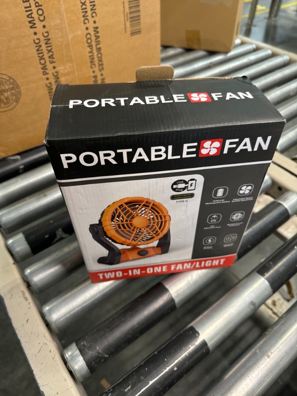 Photo 2 of ****USED****FAN DOESN'T WORK***LIGHT WORKS*** 7W Solar Fan Camping with Light, 10400mAh Solar Powered Fan, 9-Inch Outdoor Camping Fan for Tents, Rechargeable Fan Portable, Battery Powered Operated Fan, Travel Tent Fan, Camping Essentials Black