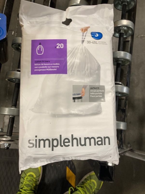 Photo 2 of ***USED** simplehuman code J Custom Fit Bin Liners, White Plastic (Pack of 20 Liners)