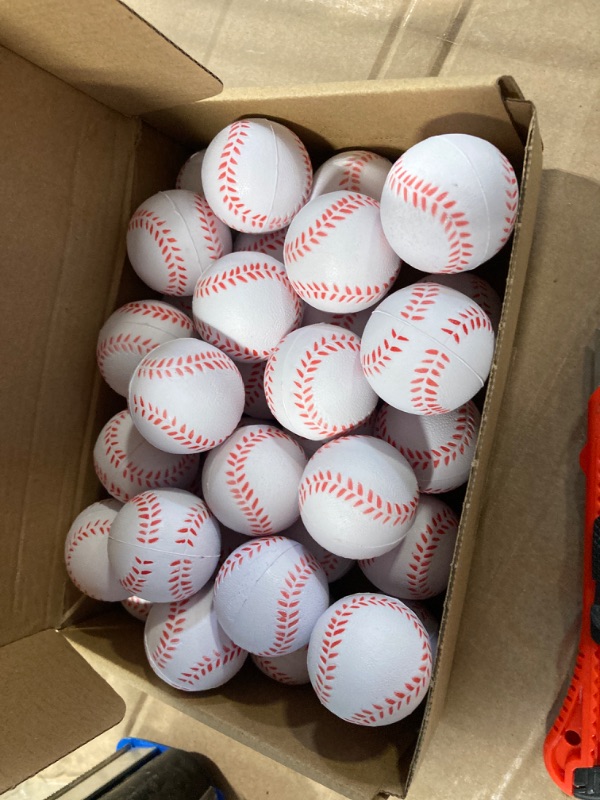 Photo 2 of WELLVO Foam Baseballs 36 Pack Baseball Party Favors 1.5Inch Mini Foam Baseballs for Kids Goodie Bag Stuffers School Carnival Reward Classroom Prizes Stress Anxiety Relief Baseball Party Decorations