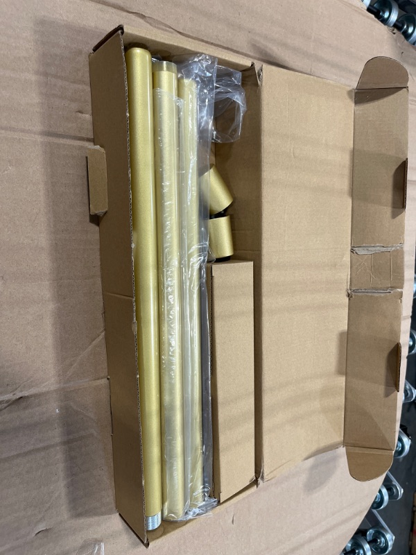 Photo 1 of Heavy Duty Curtain Rods for Windows 48 to 84 Inch, 1 Inch Gold Curtain Rods for Outdoor Patio, Farmhouse, Bedroom, Kitchen, Living Room, Adjustable Easy Install Curtain Rods (Gold,30"-90"-1Pack) 30"-90" Gold