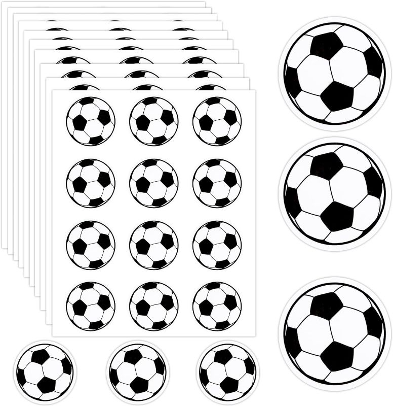 Photo 1 of 120pcs Soccer Stickers, Vinyl Football Lovers Sticky Labels for Jar Helmet Scrapbooking World Cup Football Party Favors for Kids Sports Party Decorations Supplies Reward Pride Stickers for Boys Girls