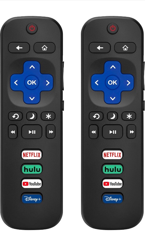 Photo 1 of (Pack of 2) Replacement Remote Control Only for Roku TV, Compatible for TCL Roku/Hisense Roku/Onn Roku/Philips Roku Smart TVs(Not for Stick and Box)