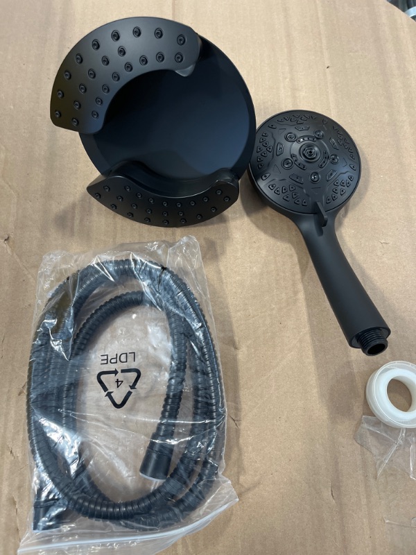 Photo 1 of 2.5GPM Shower Heads with Handheld Spray Combo: 7.2" Rain Shower Head & Handheld Shower Head 2-IN-1 Shower Head with 60" Hose (BLACK)