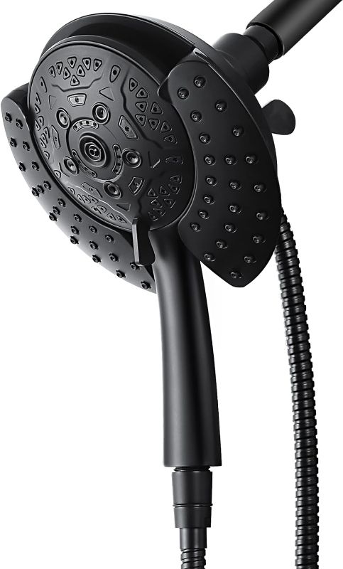 Photo 1 of 2.5GPM Shower Heads with Handheld Spray Combo: 7.2" Rain Shower Head & Handheld Shower Head 2-IN-1 Shower Head with 60" Hose (BLACK)