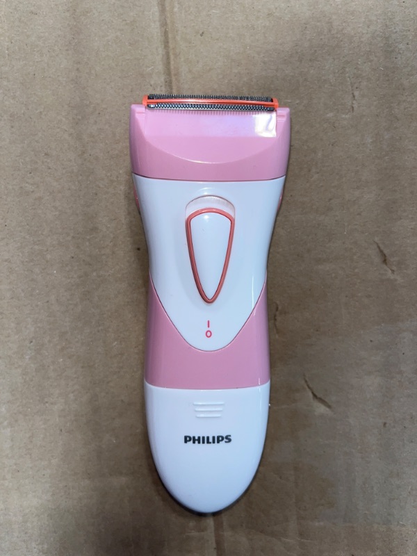 Photo 2 of ****USED*** Philips Beauty SatinShave Essential Women's Wet & Dry Electric Shaver for Legs, Cordless, Pink and White, HP6306/50