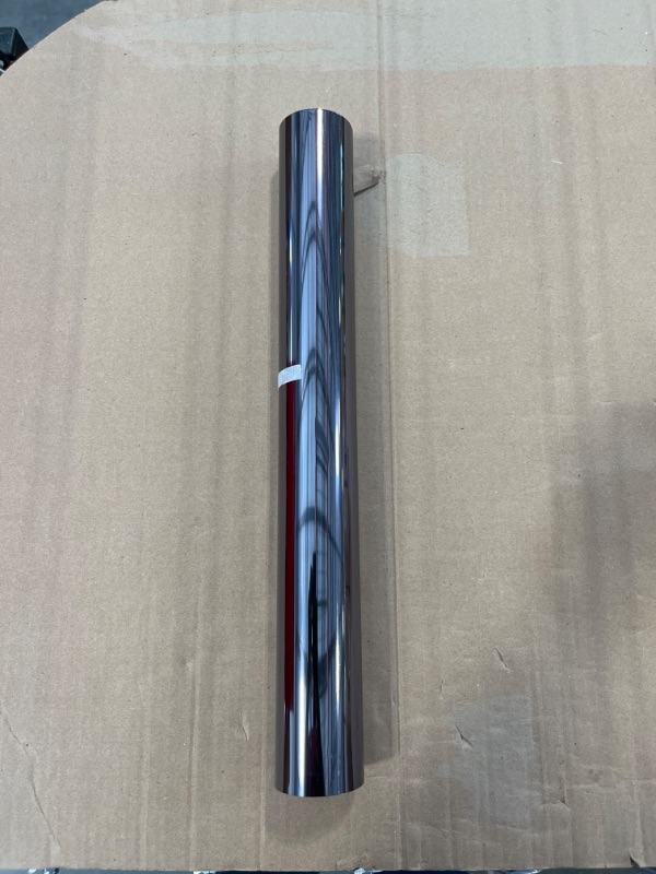 Photo 1 of ****USED*** WPCTEV Window Film One Way Mirror Film Daytime Privacy Static Non-Adhesive Decorative Heat Control Anti UV Window Tint for Home and Office Black Silver 6 Mil 17.5 Inch x 6.5 Feet Black Silver 17.5 Inch x 6.5 Feet