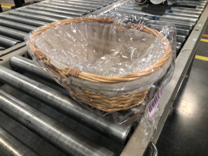 Photo 1 of Cornucopia Wicker Basket with Handles (Natural Color), for Easter, Picnics, Gifts, Home Decor and More, 13 x 10 x 6 Inches