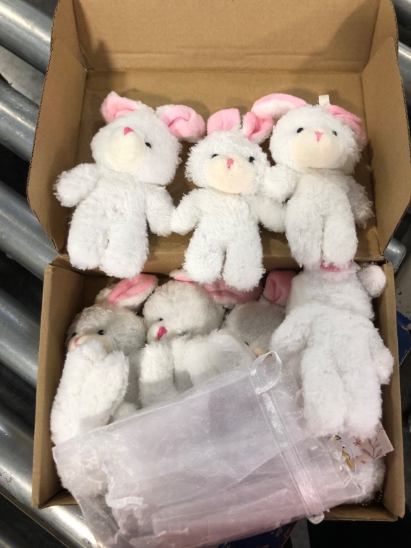 Photo 1 of 12 Sets Happy Easter Bunny Stuffed Animal Gift Include Mini Plush Stuffed Bunny Doll 2024 Graduation Gift Bunny Hug Card Organza Bags Sweet Bunny Favors for Teacher Students Party Favors