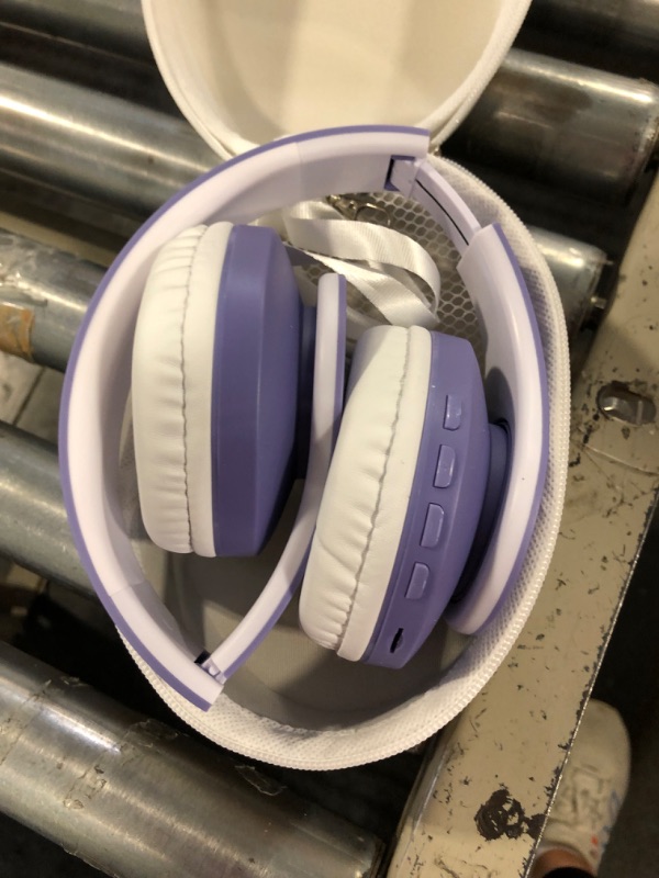 Photo 2 of Bluetooth Headphones Over-Ear, Zihnic Foldable Wireless and Wired Stereo Headset Micro SD/TF, FM for Cell Phone,PC,Soft Earmuffs &Light Weight for Prolonged Wearing (Purple)