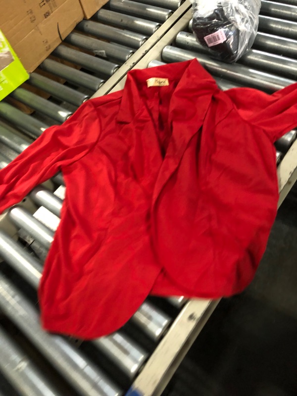 Photo 3 of Hybrid & Company Women's Casual Work Office Blazer Lightweight Stretch Ponte Jacket Made in USA 2X Red