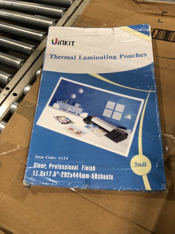 Photo 2 of Uinkit Hot Thermal Laminating Pouches 5Mil Thick for Extra Protection 11.5x17.5 inches Laminating Sheets for Sealed 11x17inches Document and Photo 50 Pack A3 Menu Taloid Size 11.5x17.5-50 sheets pack