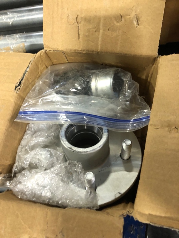 Photo 2 of 13 Pcs Trailer Axle Kit Trailer Idler Hub Kit Wheel Hub 5 on 4.5 for 3500 LBs Trailer 1-1/16'' to 1-3/8'' Axle Trailer Replacement Hub with 5 Lug Bolt, Dust Caps and Rubber Plugs