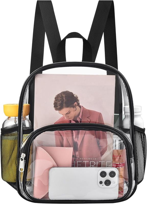 Photo 1 of Clear Backpack for Stadium Events Clear Backpack 12x12x6 with Front Pocket for Concert Sport Events Work Travel 