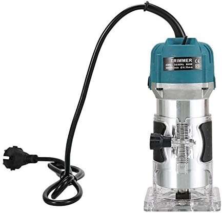 Photo 1 of Palm Router Electric Hand Trimmer Wood Router Collets Woodworking Tool Laminate Trimmer 110V 800W (800W Blue)
