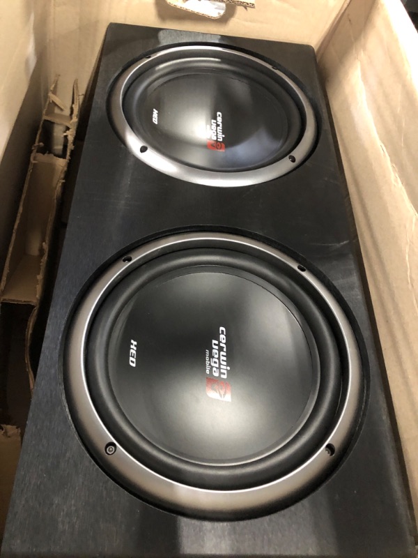 Photo 2 of Cerwin-Vega XED Dual 12 Inch Subwoofers Car Audio System - High Power 450W RMS Peak, 2 Ohm, Robust MDF Vented Enclosure, Superior Bass Performance for Car Audio Enthusiasts XE12DV
