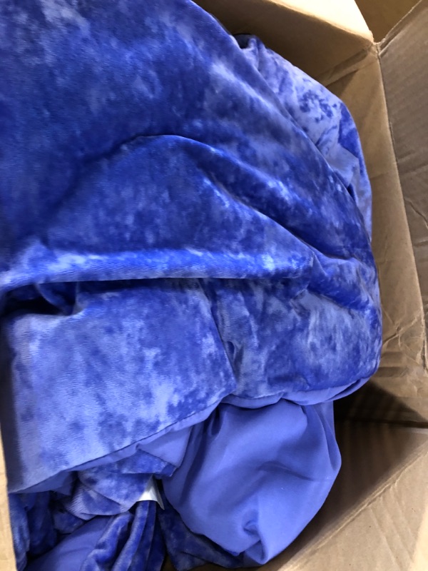 Photo 3 of *COMFORTER ONLY* Sunshine Nicole Distressed Velvet Comforter Set, Distressed Velvet Face and Brushed Solid Microfiber Reverse, with Light Weight Soft Poly Fill, 5 Pieces Periwinkle Blue, Queen Periwinkle Blue Queen