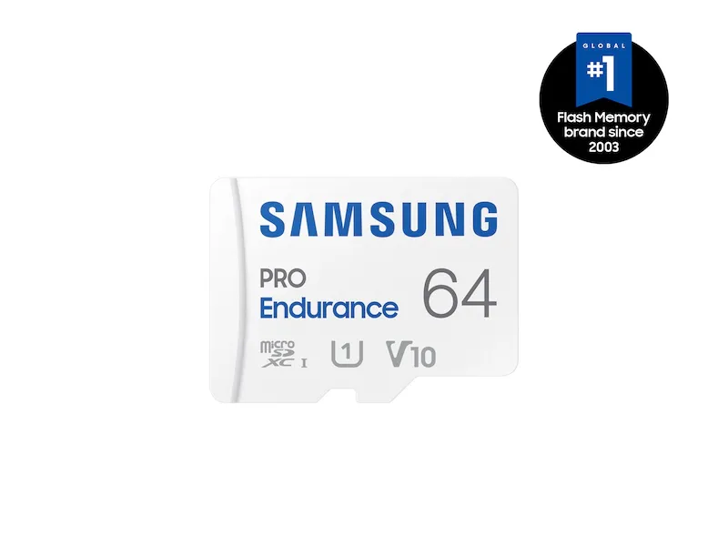 Photo 1 of SAMSUNG PRO Endurance 64GB MicroSDXC Memory Card with Adapter for Dash Cam, Body Cam, and security camera – Class 10, U1, V10 (?MB-MJ64KA/AM) New 64GB