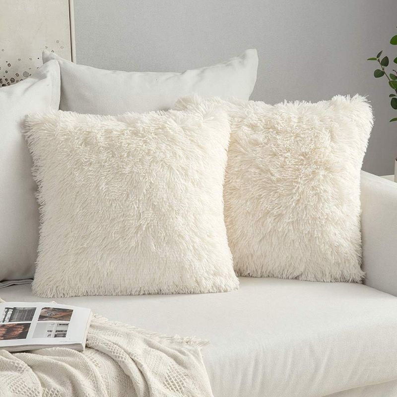 Photo 1 of ***USED*** MIULEE Pack of 2 Luxury Faux Fur Decoration Throw Pillow Covers Deluxe Decorative Plush Pillow Case Cushion Covers Shell for Sofa Bedroom 12x12 Inch