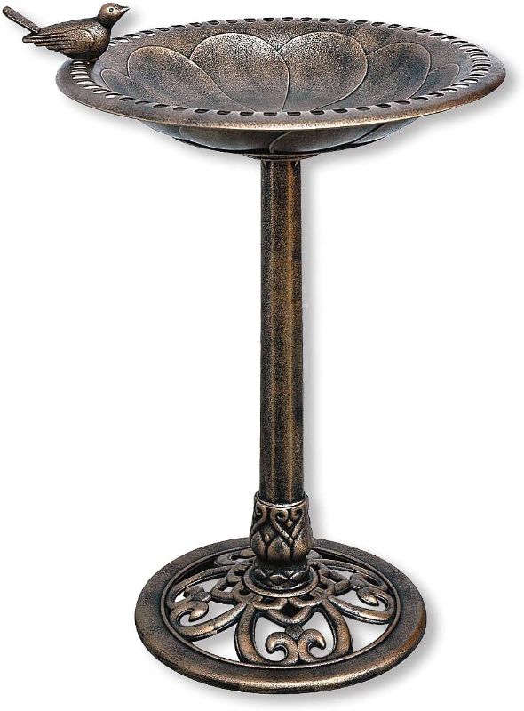 Photo 1 of *** FOR PARTS ONLY ** NO RETUNRS***
BACKYARD EXPRESSIONS PATIO · HOME · GARDEN 912449-WB Outdoor Garden Bird Bath- Bronze- Weather Resistant Polyresin-30 Inch-Backyard Expressions