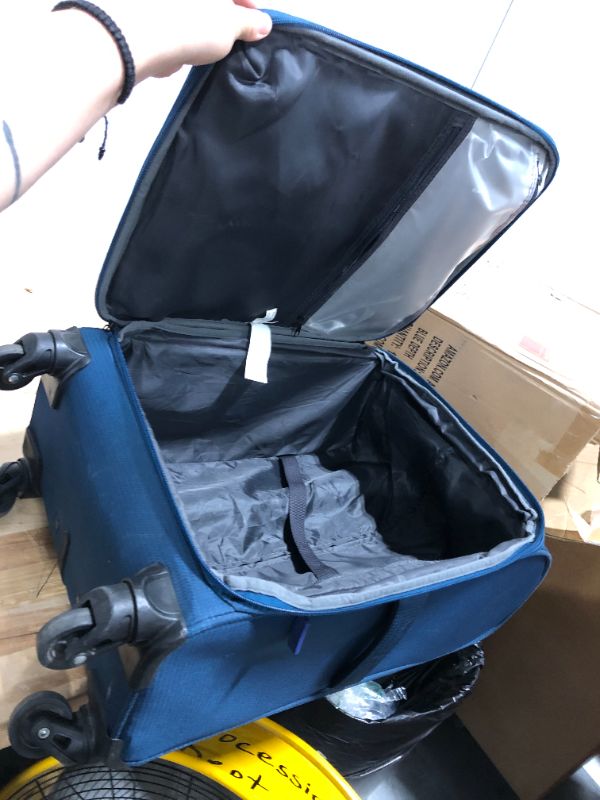 Photo 4 of ***product similar to the original photo / veryu dirty*** Travelpro Maxlite 5 Softside Expandable Upright 2 Wheel Carry on Luggage, Lightweight Suitcase, Men and Women, Ensign Blue, Carry On 20-Inch Carry-on 20-Inch Ensign Blue