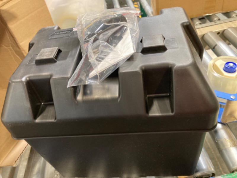 Photo 2 of Camco Heavy Duty Battery Box with Straps and Hardware - Group 24 |Safely Stores RV, Automotive, and Marine Batteries |Durable Anti-Corrosion Material | Measures 7-1/4" x 10-3/4" x 8" | (55363) Frustration Free Packaging Regular Battery Box