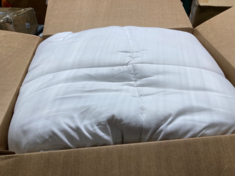 Photo 3 of Cooling Mattress Topper Queen for Back Pain, Extra Thick Mattress Pad Cover, Plush Pillow Top Overfilled with Down Alternative, Deep Elastic Pocket, White Queen White