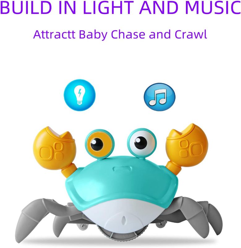 Photo 1 of Crawling Toy Crab Baby Toy,Fantastic Creatures Toys Infant Sensory Tummy time Toys 3 4 5 6 7 8 9 10 11 12 Babies boy Girl 3-6 6-12 Learning to Crawl 9-12 12-18 Walking Toddler Gifts (Green)