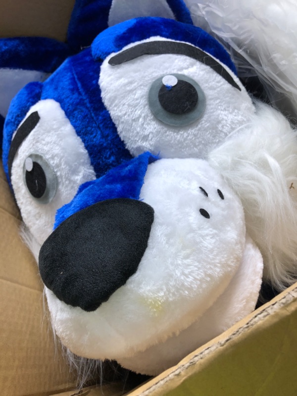 Photo 3 of Blue Wolf Costume Mascot for Adult Cosplay Party Cartoon
