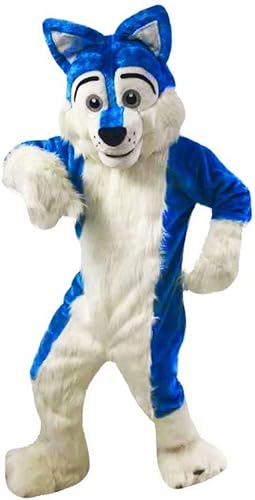 Photo 1 of Blue Wolf Costume Mascot for Adult Cosplay Party Cartoon
