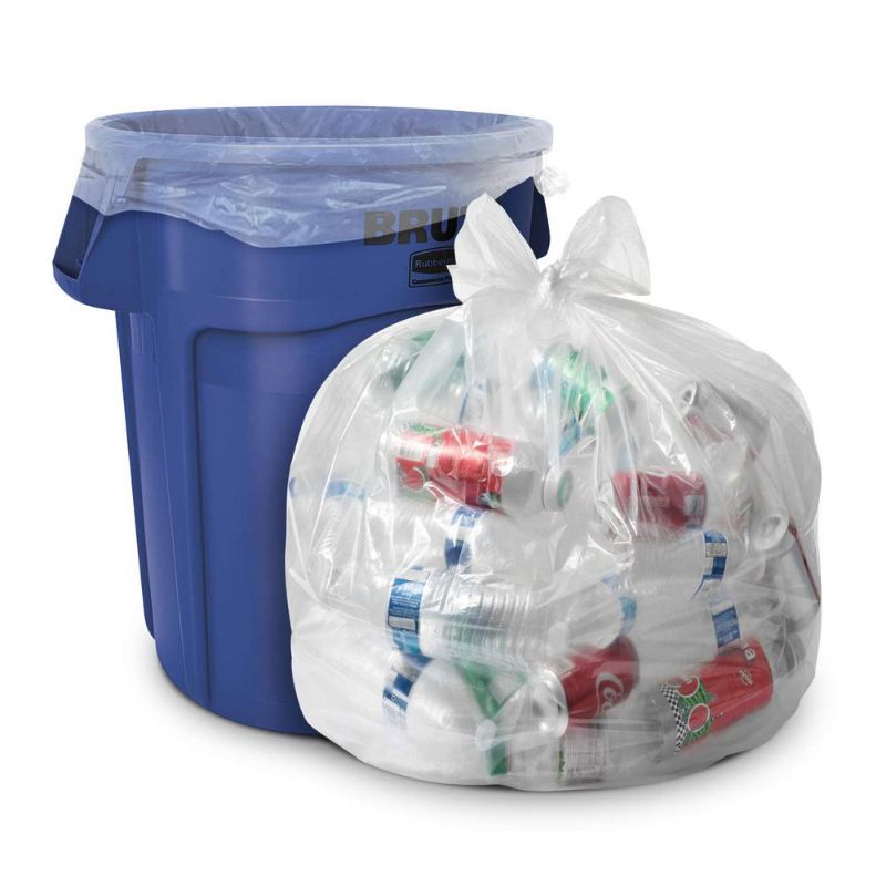 Photo 1 of 20 Gal.-30 Gal. Clear Garbage Bags - 30 in. X 36 in. (Pack of 250) 1.2 Mil (eq) - for Recycling, Storage & Outdoor Use
