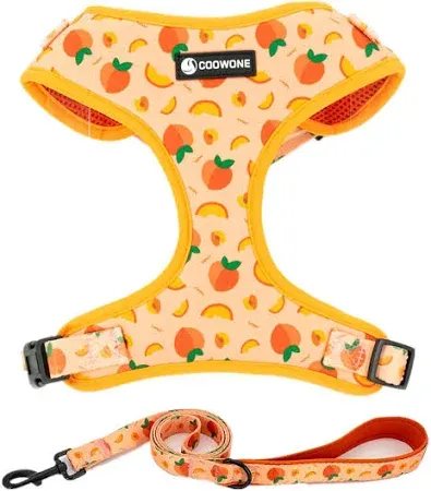 Photo 1 of Dog Harness and Leash Set, Adjustable Dog Harness, Dog Leash, No Pull No Choke Puppy Harnesses for Walking Training for Small, Medium, Large Pet XS(Chest 11-13", Neck 9-10") Peach