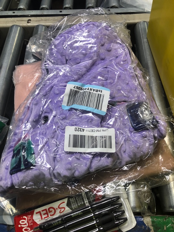 Photo 1 of Baby Car Seat Head Support for Girls, Infant Carseat Insert Super Soft Minky Newborn Headrest Seatbelt Covers for Car Seat, Stroller, Bouncer, Purple Flower purple floral