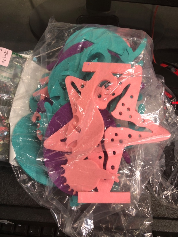 Photo 1 of 24 Pcs Mermaid Birthday Decorations Felt Table Centerpiece Under the Sea Party Decorations Supplies for Ocean Theme Little Mermaid Birthday Party Baby Shower