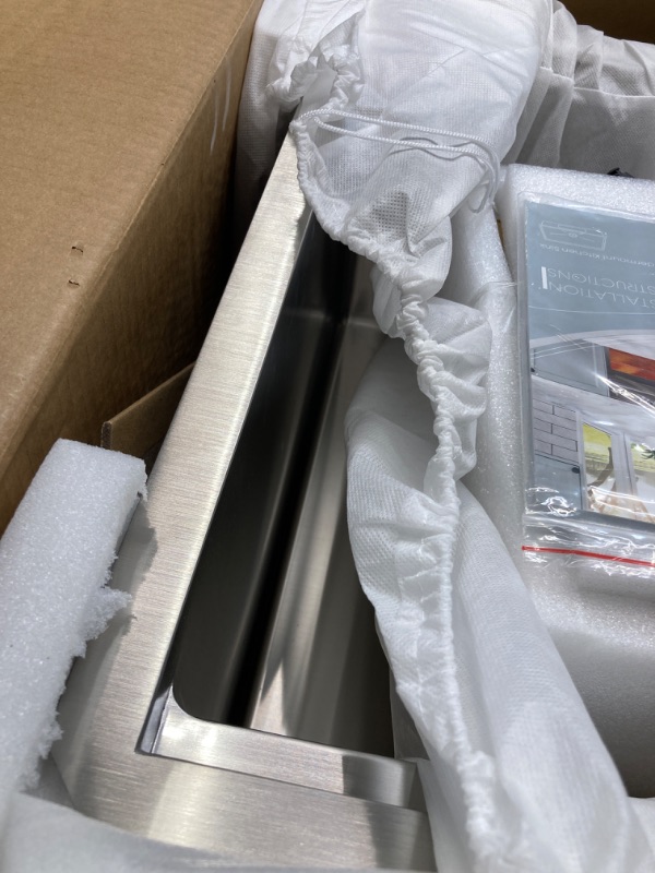 Photo 5 of 32 Inch Undermount Kitchen Sink - Fulorni 32"x19" Kitchen Sink Undermount 16 Gauge Stainless Steel Ledge Workstation Under Counter Single Bowl Sink Basin 32 Inch Stainless Steel