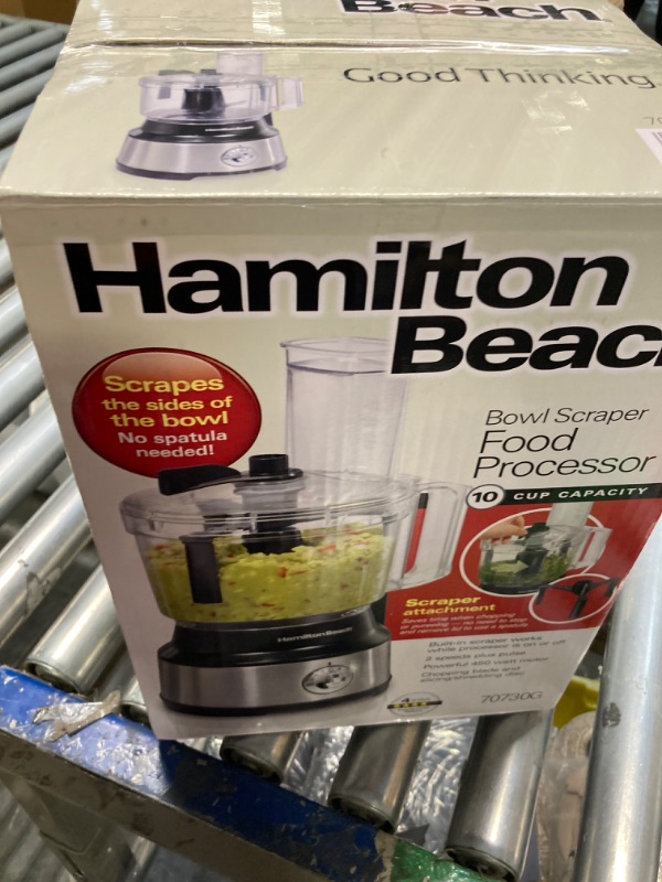 Photo 2 of ***USED AND DIRTY*** Hamilton Beach 70730 Bowl Scraper 10 Cup Food Processor - Black/Silver